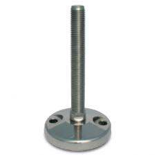 Stainless steel feet – heavy load – Stainless steel levelling feet Ø 100 with holes, fixed screw, heavy load